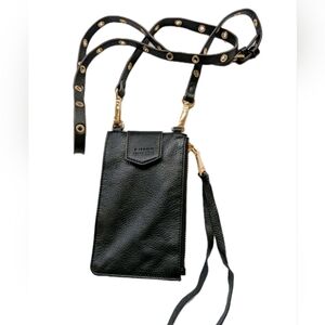 Aimee Kestenberg Out of Office Leather Phone Crossbody – Black